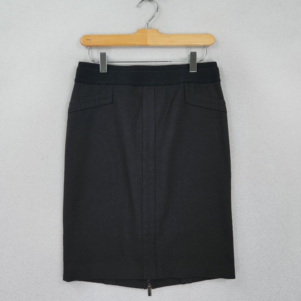 BCBG Maxazria Skirt Womens Small Black Pencil Knee Length Stretch Career Classic